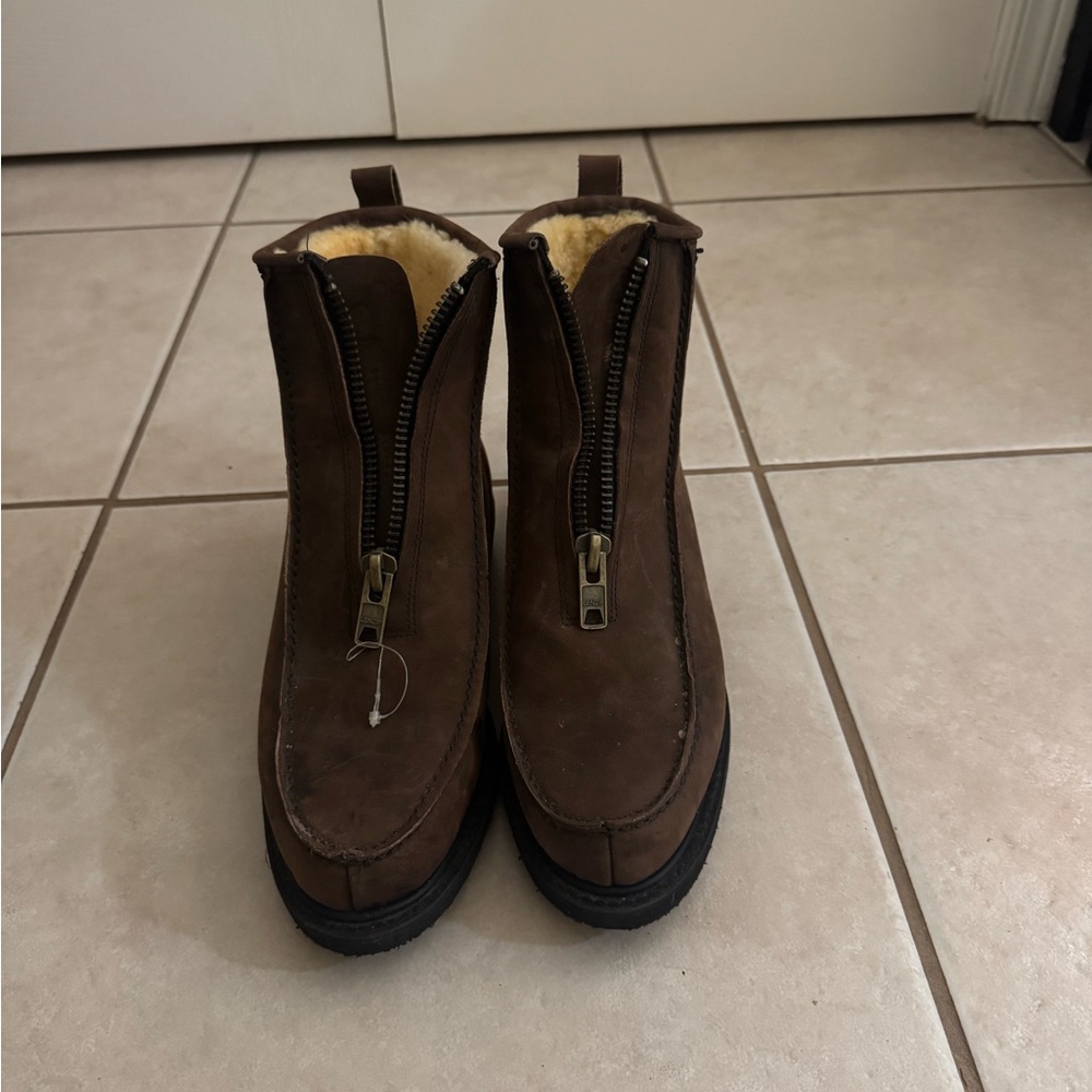 Orvis Dark Brown Leather Zip-Up Boots
